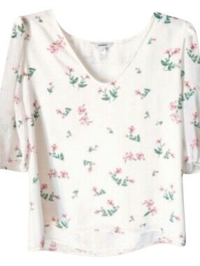 Express White Floral Blouse
